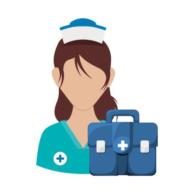 Üniformalı hemşire. Tıbbi bakım tasarımı