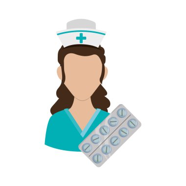 Üniformalı hemşire. Tıbbi bakım tasarımı