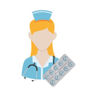 Üniformalı hemşire. Tıbbi bakım tasarımı