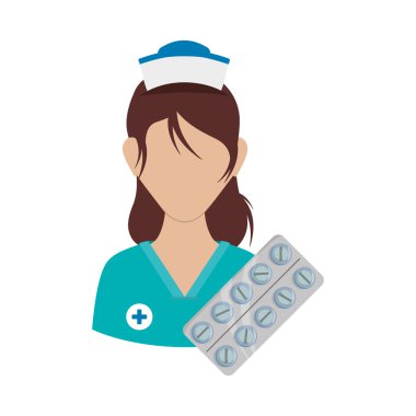 Üniformalı hemşire. Tıbbi bakım tasarımı