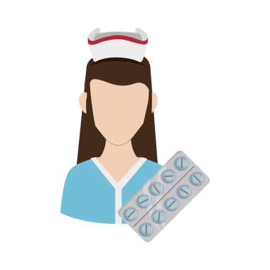 Üniformalı hemşire. Tıbbi bakım tasarımı