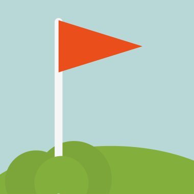 Kırmızı bayrak golf spor tasarım