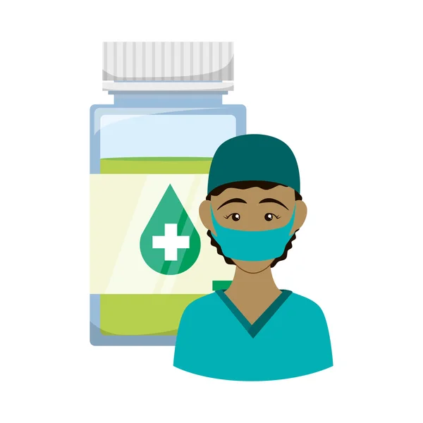 Enfermera con uniforme. Diseño de atención médica — Vector de stock