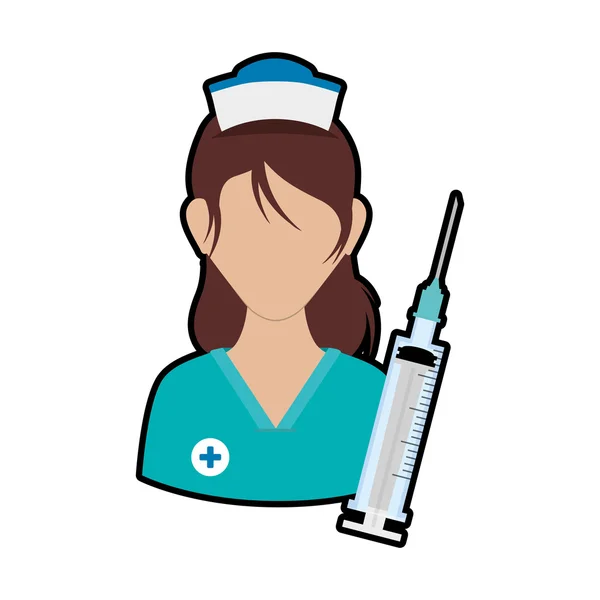 Enfermeira com uniforme. Desenho de cuidados médicos —  Vetores de Stock