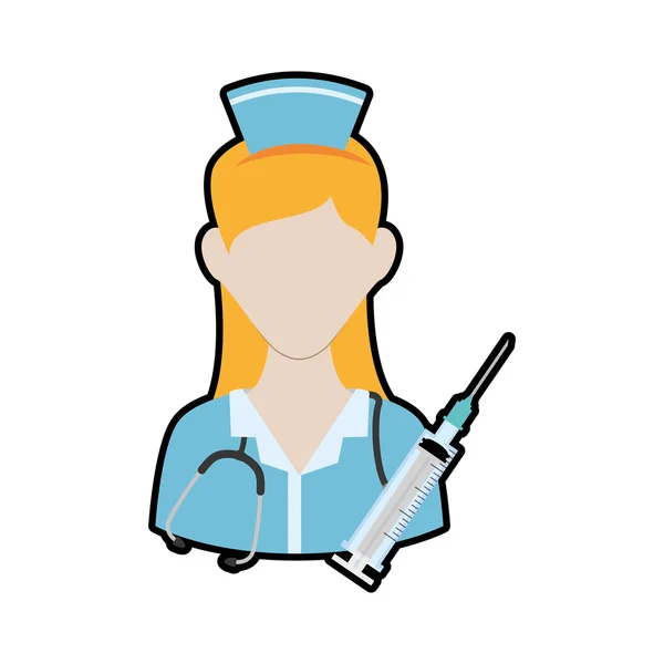 Enfermera con uniforme. Diseño de atención médica — Vector de stock