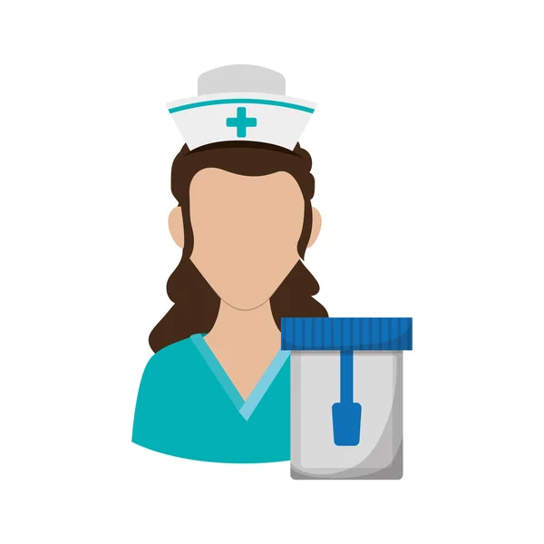 Enfermera con uniforme. Diseño de atención médica — Vector de stock