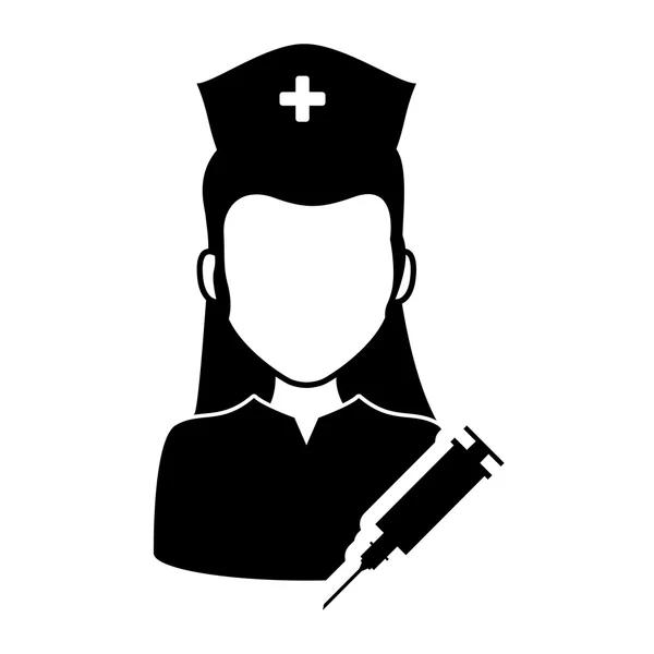 Enfermeira com uniforme. Desenho de cuidados médicos — Vetor de Stock