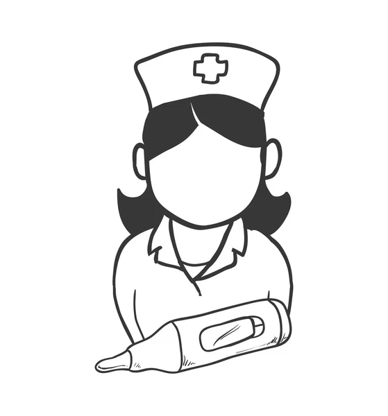Νοσοκόμα με στολή. Σχεδιασμός ιατρικής φροντίδας — Διανυσματικό Αρχείο