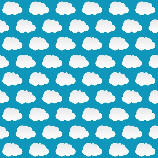 Blauer und weißer Hintergrund des Wolkensymbols — Stockvektor