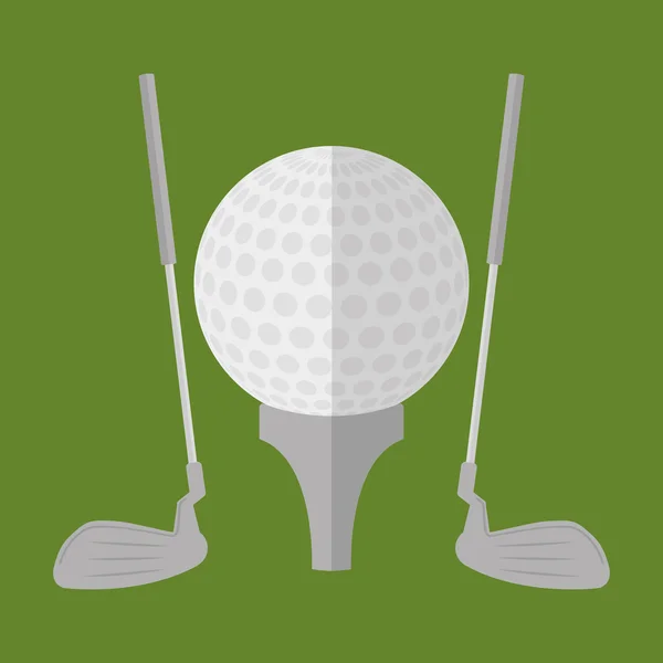 Bola e clube de golfe design desportivo — Vetor de Stock