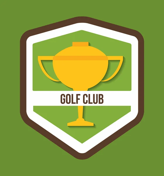 Copa trofeo de oro de diseño deportivo de golf — Vector de stock