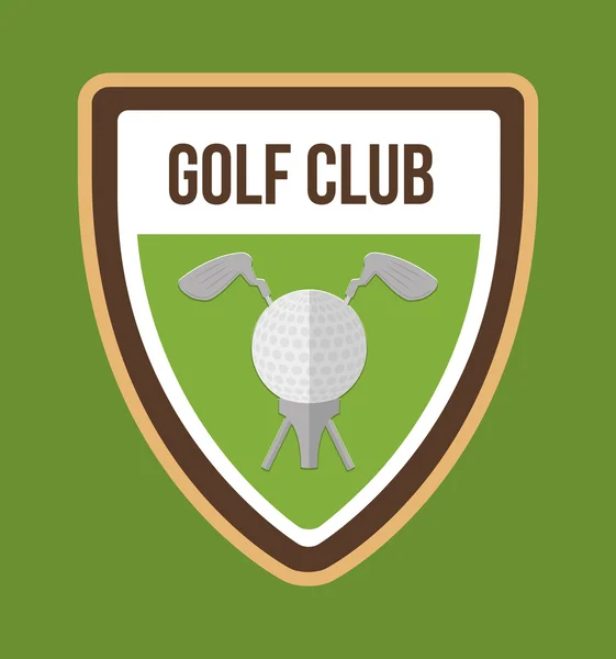 Bola e clube de golfe design desportivo — Vetor de Stock