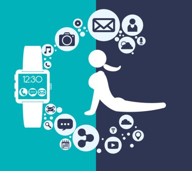 Fitness app teknoloji simgeleri