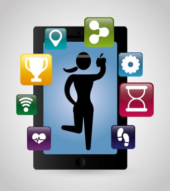 Fitness app teknoloji simgeleri