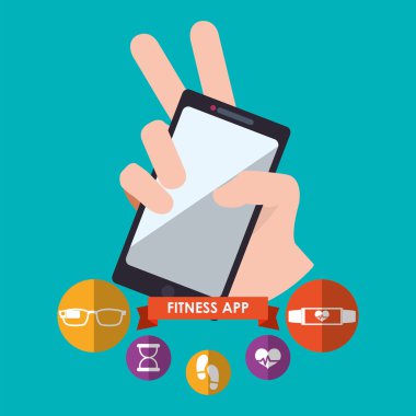 Fitness app teknoloji simgeleri
