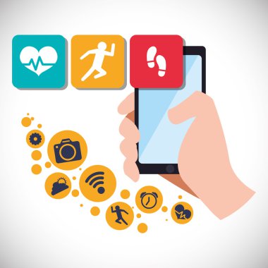 Fitness app teknoloji simgeleri