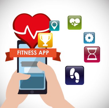 Fitness app teknoloji simgeleri