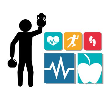 Fitness app teknoloji simgeleri