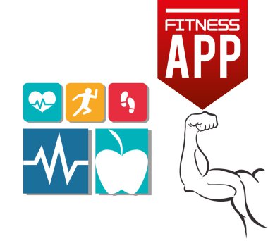Fitness app teknoloji simgeleri