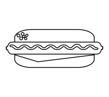 lezzetli sosisli sandviç izole simgesi