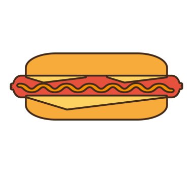 lezzetli sosisli sandviç izole simgesi