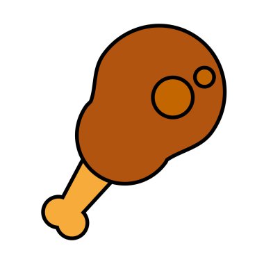 lezzetli tavuk uyluk izole simgesi