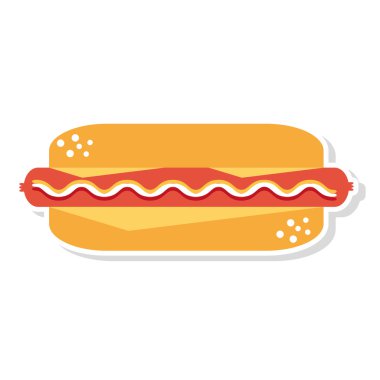 lezzetli sosisli sandviç izole simgesi