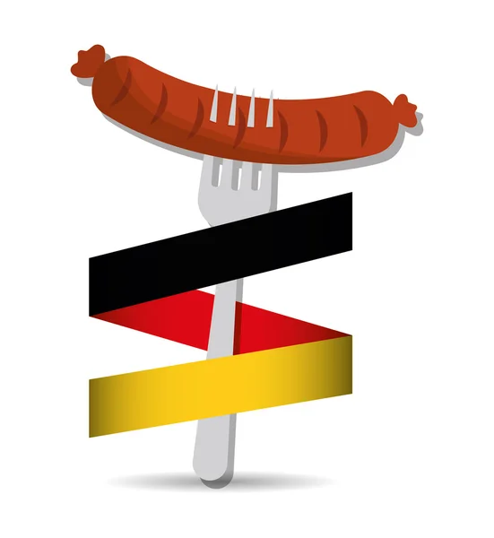 Délicieuse icône de saucisse allemande — Image vectorielle