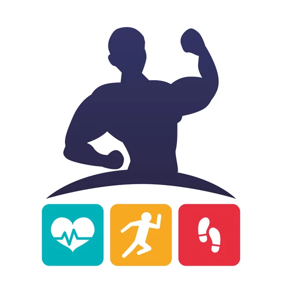 Fitness app teknik ikoner — Stock vektor