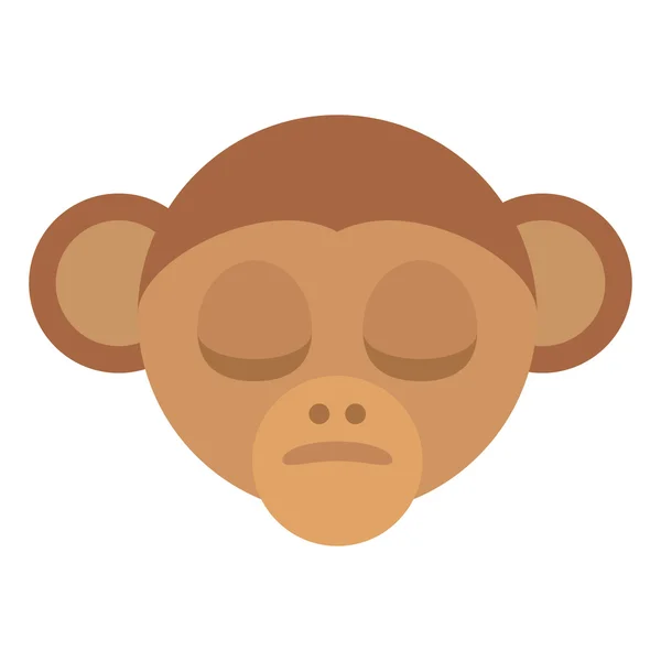 Cara de mono cara aislada icono — Vector de stock