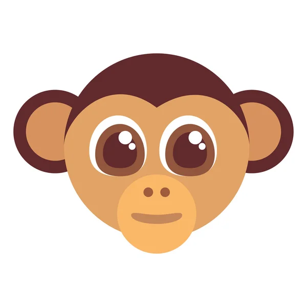 Monkey head face isolated icon — Stock Vector