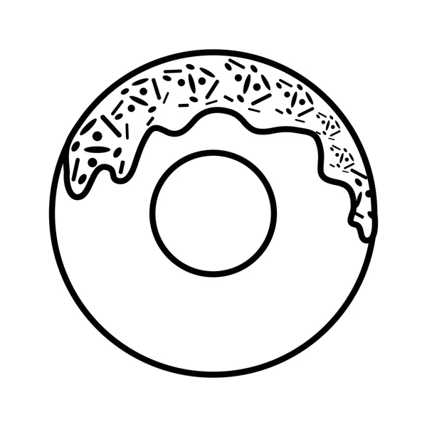 Delicioso dulce donut aislado icono — Archivo Imágenes Vectoriales