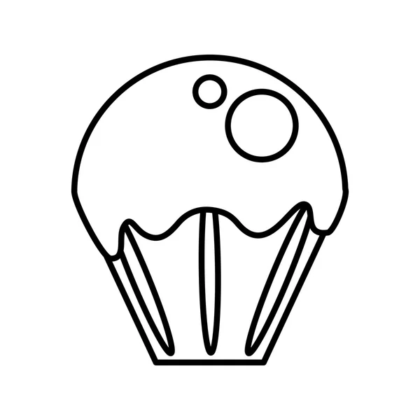 Εικονίδιο γλυκό γευστικό cupcake — Διανυσματικό Αρχείο