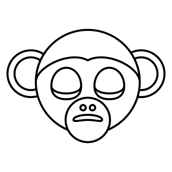 Κεφάλι μαϊμού αντιμετωπίζουν απομονωμένες εικονίδιο — Διανυσματικό Αρχείο