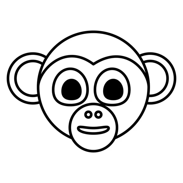 Cara de mono cara aislada icono — Vector de stock