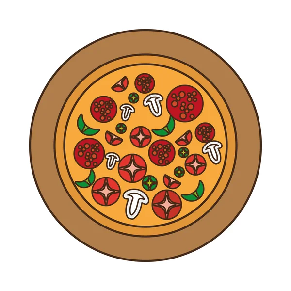 おいしいイタリアンピザ分離アイコン — ストックベクタ