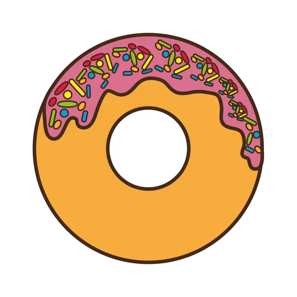 Heerlijke zoete donut geïsoleerde pictogram — Stockvector