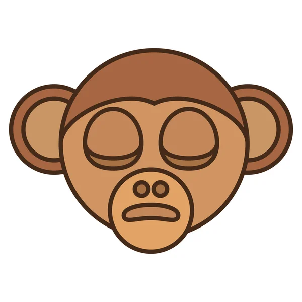 Cara de mono cara aislada icono — Vector de stock