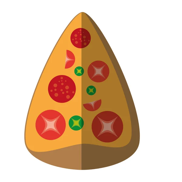 Delicious italian pizza isolated icon — Stock Vector