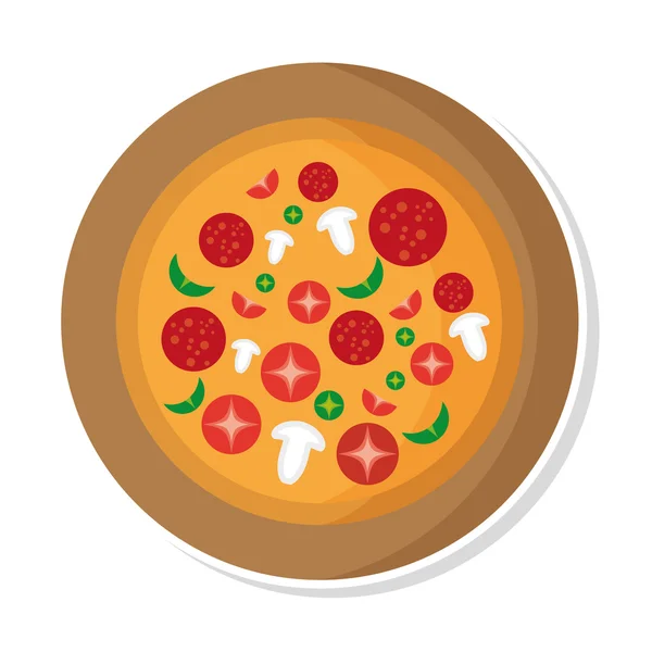 Delicious italian pizza isolated icon — Stock Vector