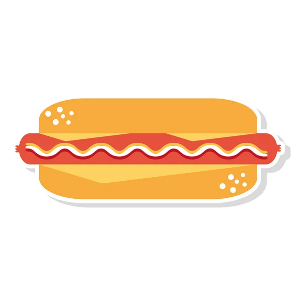 Delicious hot dog isolated icon — Stock Vector