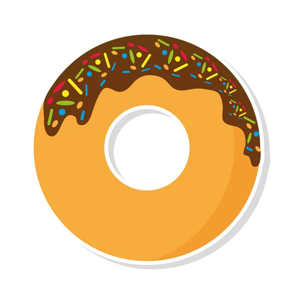 Delicioso dulce donut aislado icono — Vector de stock