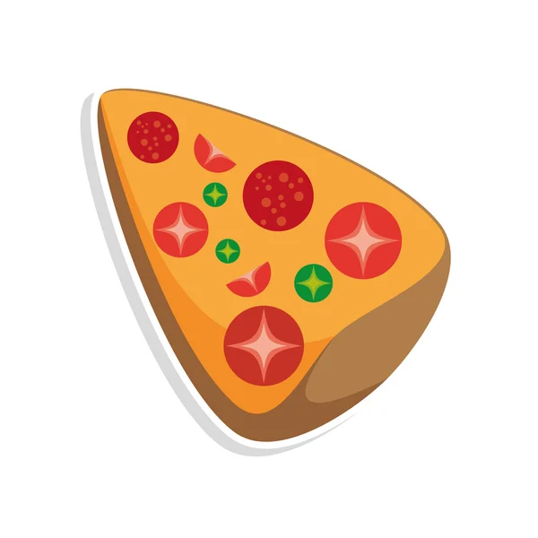Deliziosa icona della pizza italiana isolata — Vettoriale Stock