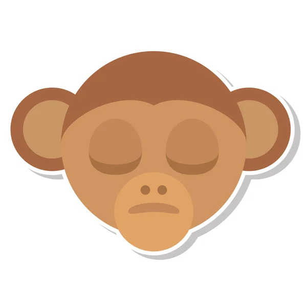 Maymun kafa yüz izole simgesi — Stok Vektör