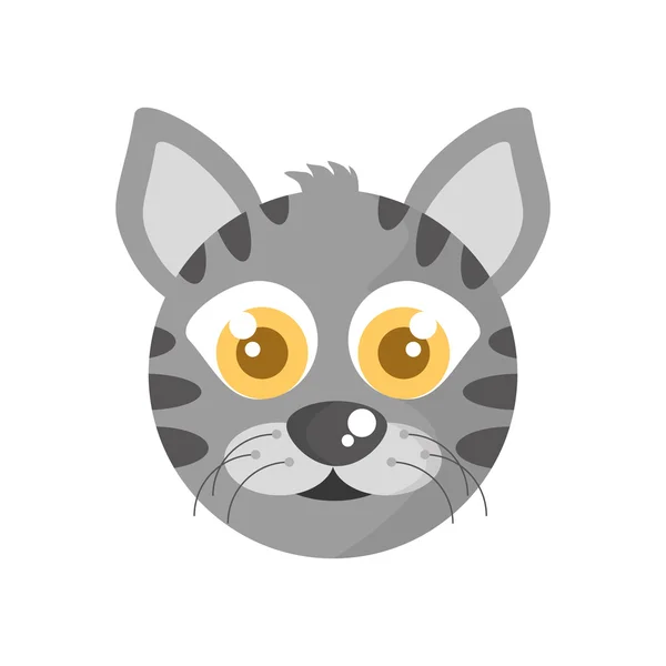 Gato mascota dibujos animados aislado icono — Vector de stock