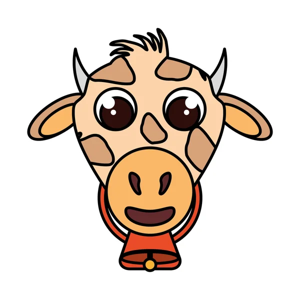 Ferme vache animal icône isolée — Image vectorielle