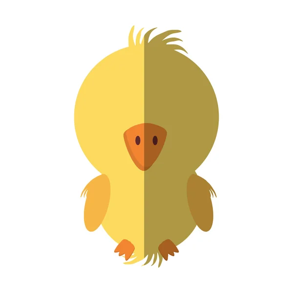 Pollo pequeño animal granja aislado icono — Vector de stock