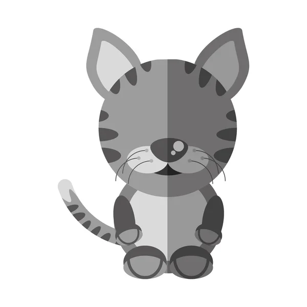 Kot kreskówka maskotka na białym tle ikona — Wektor stockowy