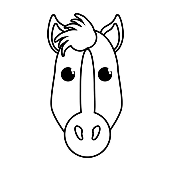 Caballo animal granja aislado icono — Vector de stock