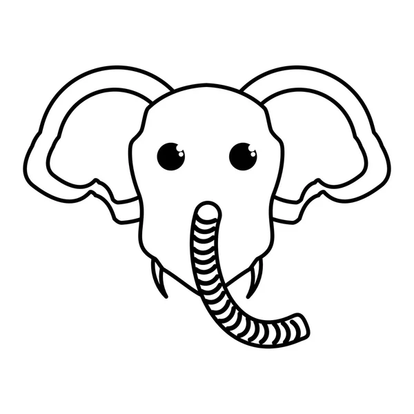 코끼리 동물 캐릭터 고립 된 아이콘 — 스톡 벡터